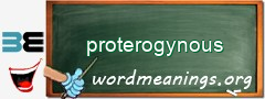 WordMeaning blackboard for proterogynous